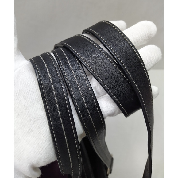 Coach Black Soft Leather Turnlock Double Handles Satchel Zipper Closure Bag - Picture 7 of 16